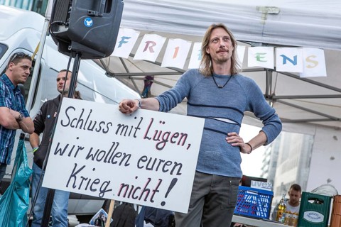 DEU Germany Germany Berlin The initiator of the Monday demonstration, Lars Mährholz, during a rally