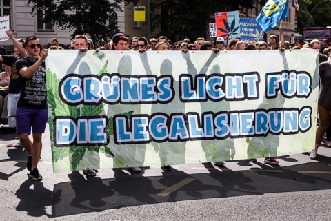 DEU Germany Germany Berlin demonstrators at the Hemp Parade 2014
