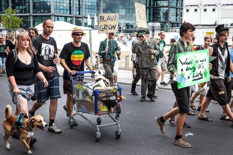 DEU Germany Germany Berlin demonstrators at the Hemp Parade 2014