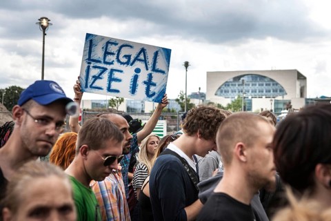 DEU Germany Germany Berlin demonstrators at the Hemp Parade 2014