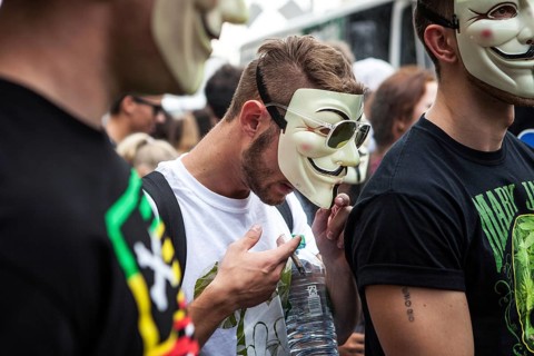 DEU Germany Germany Berlin demonstrators at the Hemp Parade 2014