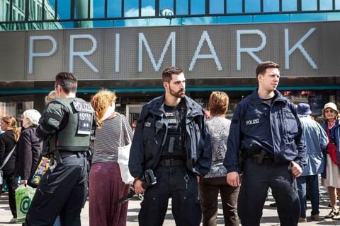 DEU Germany Germany Berlin Opening of a Primark movie at Alexanderplatz. Protests by several groups