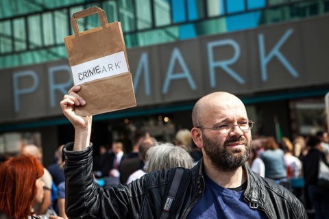DEU Germany Germany Berlin Opening of a Primark movie at Alexanderplatz. Protests by several groups