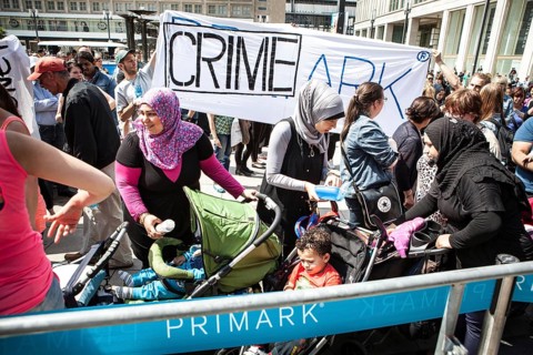 DEU Germany Germany Berlin Opening of a Primark movie at Alexanderplatz. Protests by several groups