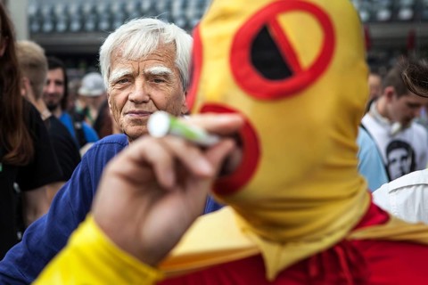 DEU Germany Germany Berlin demonstrators at the Hemp Parade 2014