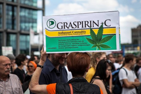 DEU Germany Germany Berlin demonstrators at the Hemp Parade 2014