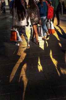 DEU Germany Germany Berlin Passers-by cast their shadow on Berlin's popular shopping street,