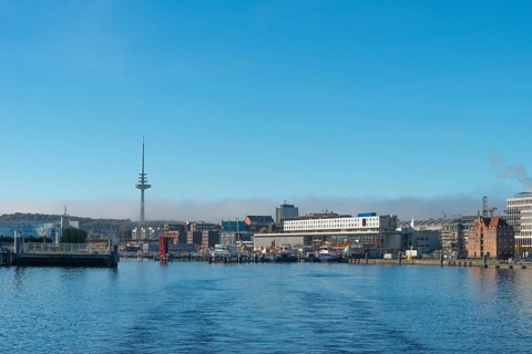 Harbor, Baltic Sea, city view Kiel, Kiel Fjord, shipping traffic, CAP adventure center, Hörnbrücke,