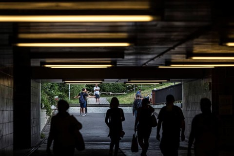 DEU Germany Germany Berlin Living in Berlin-Hellersdorf. Underpass at the Cottbusser Platz stop