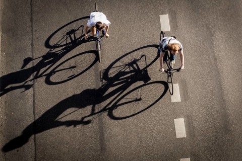 DEU Germany Germany Berlin Cyclists on Schlossstraße in Steglitz