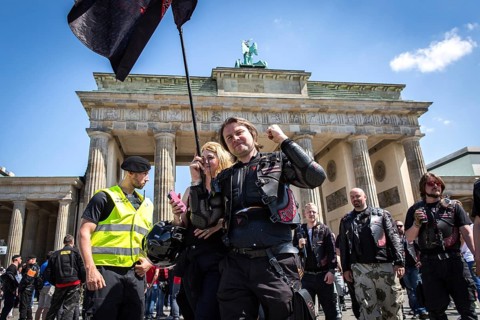 DEU Germany Germany Berlin Members of the Russian rocker group Nightwolves celebrated the 71st