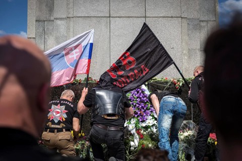 DEU Germany Germany Berlin Members of the Russian rocker group Nightwolves celebrated the 71st