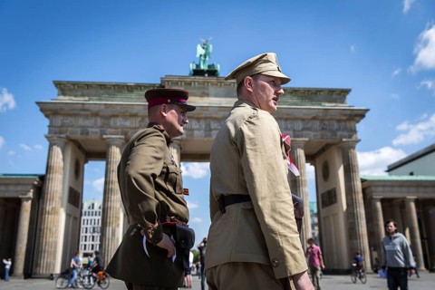 DEU Germany Germany Berlin Members of the Russian rocker group Nightwolves celebrated the 71st