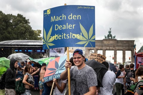 DEU Germany Germany Berlin demonstrators at the Hemp Parade 2014