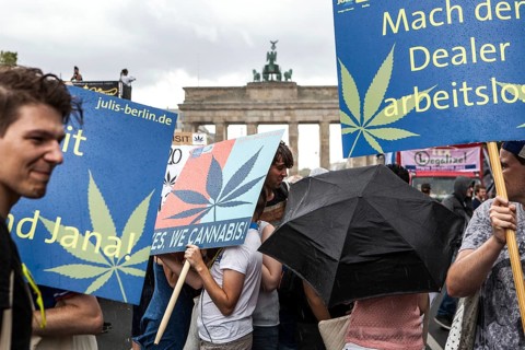 DEU Germany Germany Berlin demonstrators at the Hemp Parade 2014