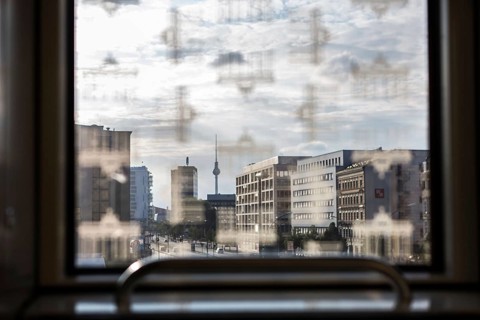 DEU Germany Germany Berlin View from a U1 window onto Holzmarktstraße