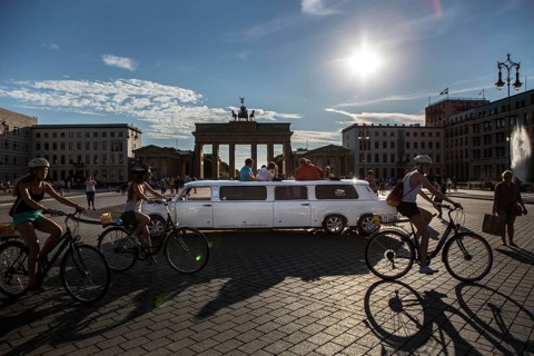 DEU Germany Germany Berlin A stretch trot, an extended version of the former East Trabant car,