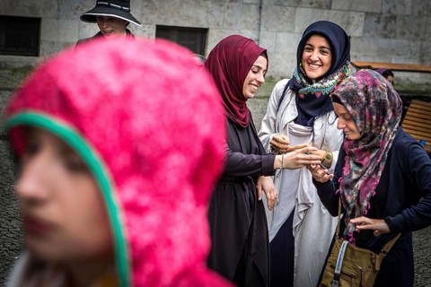 DEU Germany Germany Berlin Protest rally against intolerance of wearing headscarves and the ban on