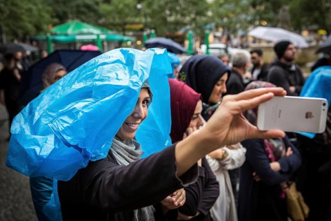 DEU Germany Germany Berlin Protest rally against intolerance of wearing headscarves and the ban on