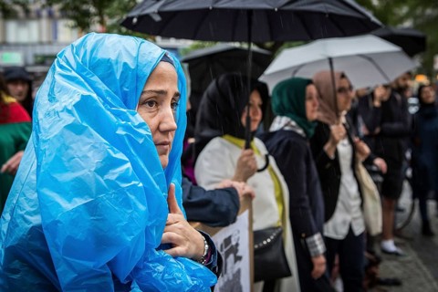 DEU Germany Germany Berlin Protest rally against intolerance of wearing headscarves and the ban on