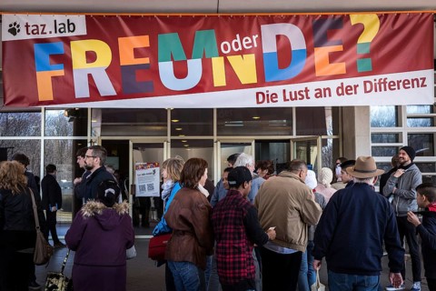 DEU Germany Germany Berlin The TazLab 2016 under the motto 'Strangers or Friends — the Lust for