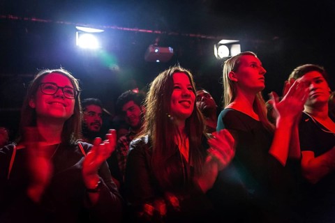 DEU Germany Germany Berlin Performance of the Syrian band Khebez Dawle in a private club