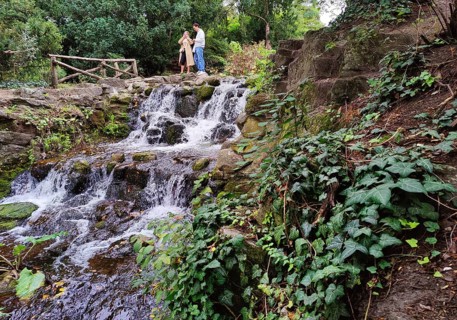 Artificial waterfall in Victoria Park, Kreuzberg, Berlin-Kreuzberg, Berlin, Germany
