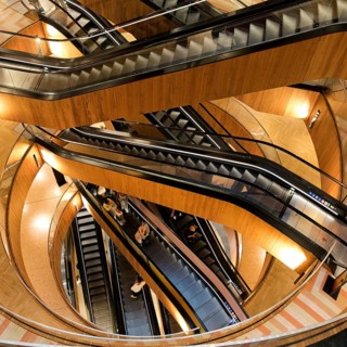 Escalators, Kaufhaus des Westens, KaDeWe, Tauentzienstraße, Charlottenburg, Berlin, Germany