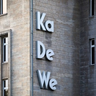 KaDeWe logo on the façade of the Kaufhaus des Westens, Tauentzienstraße, Charlottenburg, Berlin,