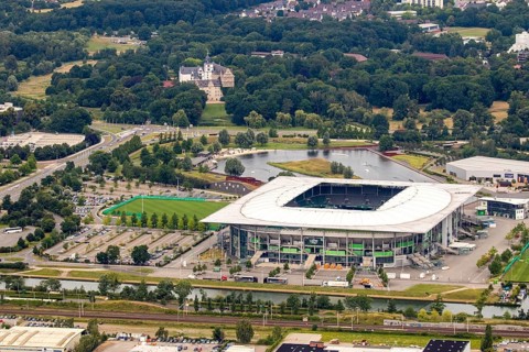 Volkswagen Arena of VfL Wolfsburg, Bundesliga football club, Volkswagenwerk Wolfsburg, Lower