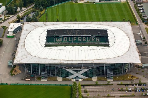 Volkswagen Arena of VfL Wolfsburg, Bundesliga football club, Volkswagenwerk Wolfsburg, Lower