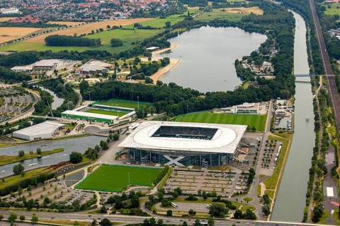 Volkswagen Arena of VfL Wolfsburg, Bundesliga football club, Volkswagenwerk Wolfsburg, Lower