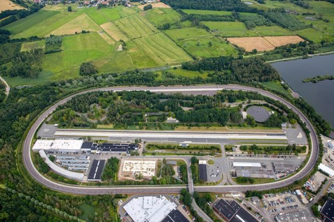 Test site on the Wohltbergbach factory premises, Volkswagen plant Wolfsburg, Lower Saxony, Germany,