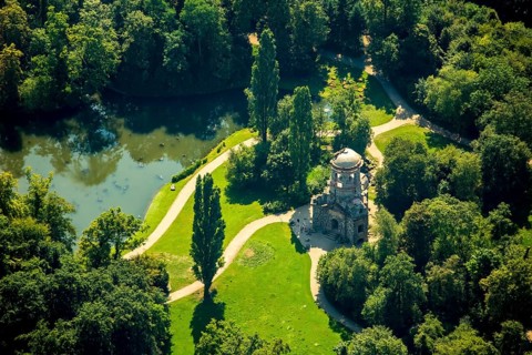 Merkurtempel, Schloss Schwetzingen with palace gardens, Schwetzingen, Baden-Württemberg, Germany,