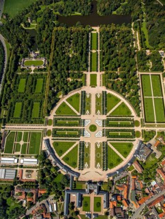 French Garden, Barck Garden with longitudinal and transverse axes, Schwetzingen Palace with Palace