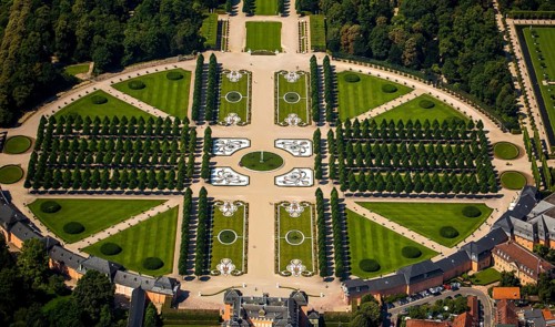 French Garden, Barck Garden with longitudinal and transverse axes, Schwetzingen Palace with Palace