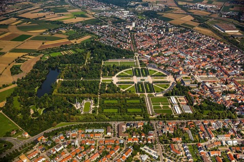 French Garden, Barck Garden with longitudinal and transverse axes, Schwetzingen Palace with Palace