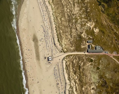 White Dune, beach restaurant, aerial view, Norderney, North Sea, North Sea island, East Frisian
