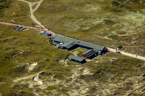 White Dune, beach restaurant, aerial view, Norderney, North Sea, North Sea island, East Frisian