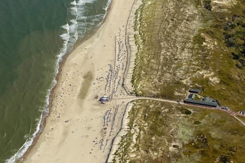 White Dune, beach restaurant, aerial view, Norderney, North Sea, North Sea island, East Frisian