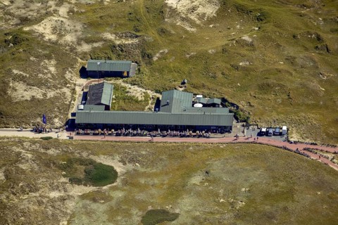 White Dune, beach restaurant, aerial view, Norderney, North Sea, North Sea island, East Frisian