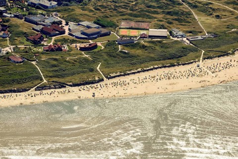 Sandy beach beach, aerial view, Langeoog, North Sea, North Sea island, East Frisian Islands, Lower