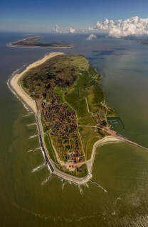 Groynes against land loss, Wadden Sea, aerial photo, Baltrum, North Sea, North Sea island, East