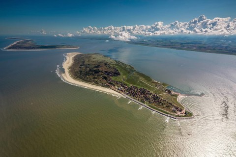 Groynes against land loss, Wadden Sea, aerial photo, Baltrum, North Sea, North Sea island, East