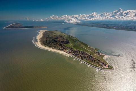 Groynes against land loss, Wadden Sea, aerial photo, Baltrum, North Sea, North Sea island, East