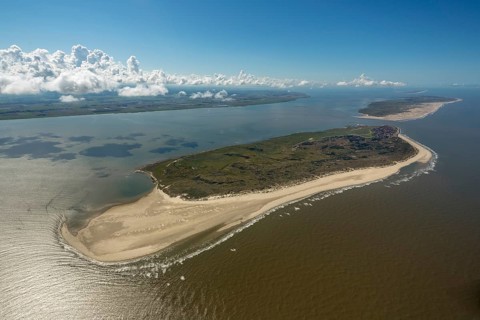 Wadden Sea, aerial view, Baltrum, North Sea, North Sea island, East Frisian Islands, Lower Saxony,