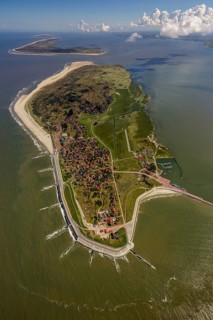 Groynes against land loss, Wadden Sea, aerial photo, Baltrum, North Sea, North Sea island, East