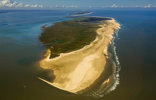Wadden Sea, aerial view, Spiekeroog, North Sea, North Sea island, East Frisian Islands, Lower