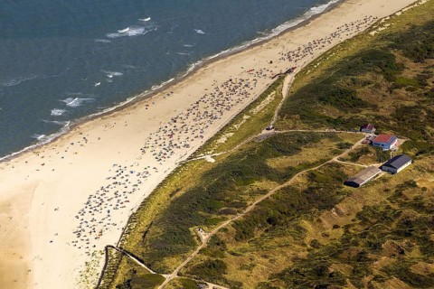 Nordstrand, aerial view, Spiekeroog, North Sea, North Sea island, East Frisian Islands, Lower