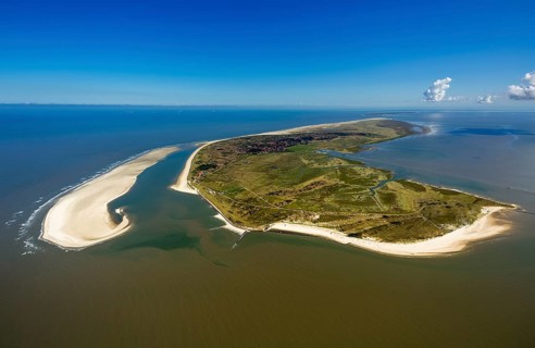 Sandbank, Schillbalje, Wadden Sea, aerial view, Spiekeroog, North Sea, North Sea island, East